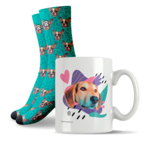 Tazón y Calcetines Personalizados Mascotas